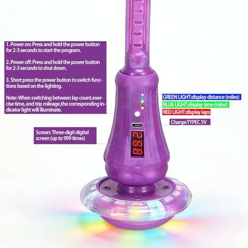 Mfcir Rechargeable Skip Ball for KidsAnkle Flashing Jump Toy Purple with LED Lights and Digital Counter Girls Women Birthday for Age 5 6 7 8 9 10 11 12Indoor Outdoor Outside Sports Games - Image 5