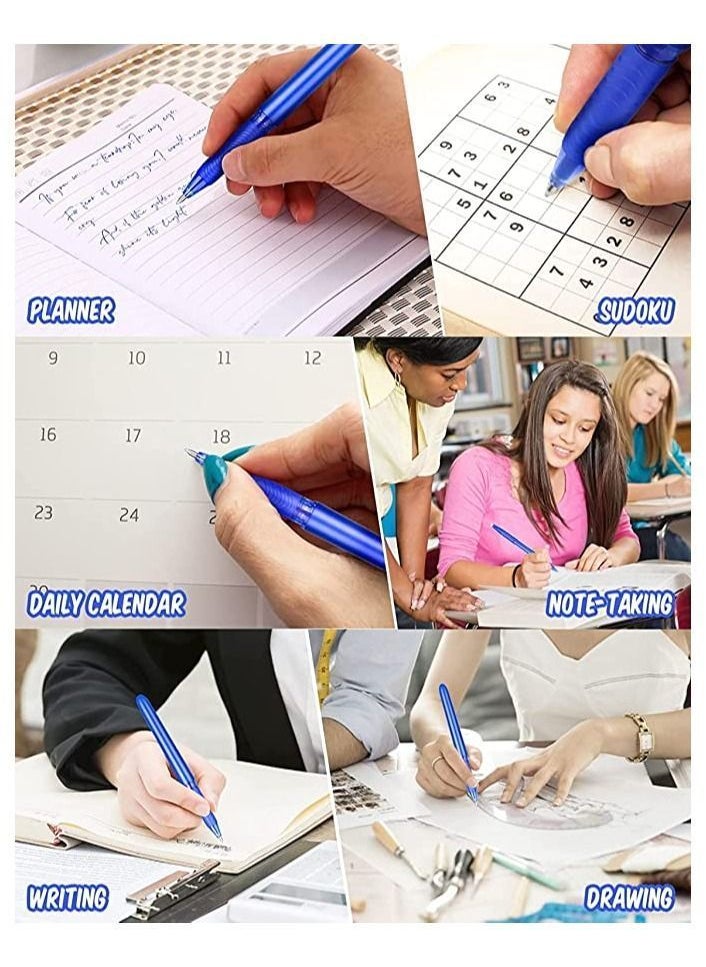 Y&D Erasable Pens, 8 Pcs Retractable Gel Pens Clicker, 0.5mm 4 Colors, Make Mistakes Disappear, for Writing, Note Taking and Crossword Puzzles, School Supplies, Drawing Writing Planner  - Image 2