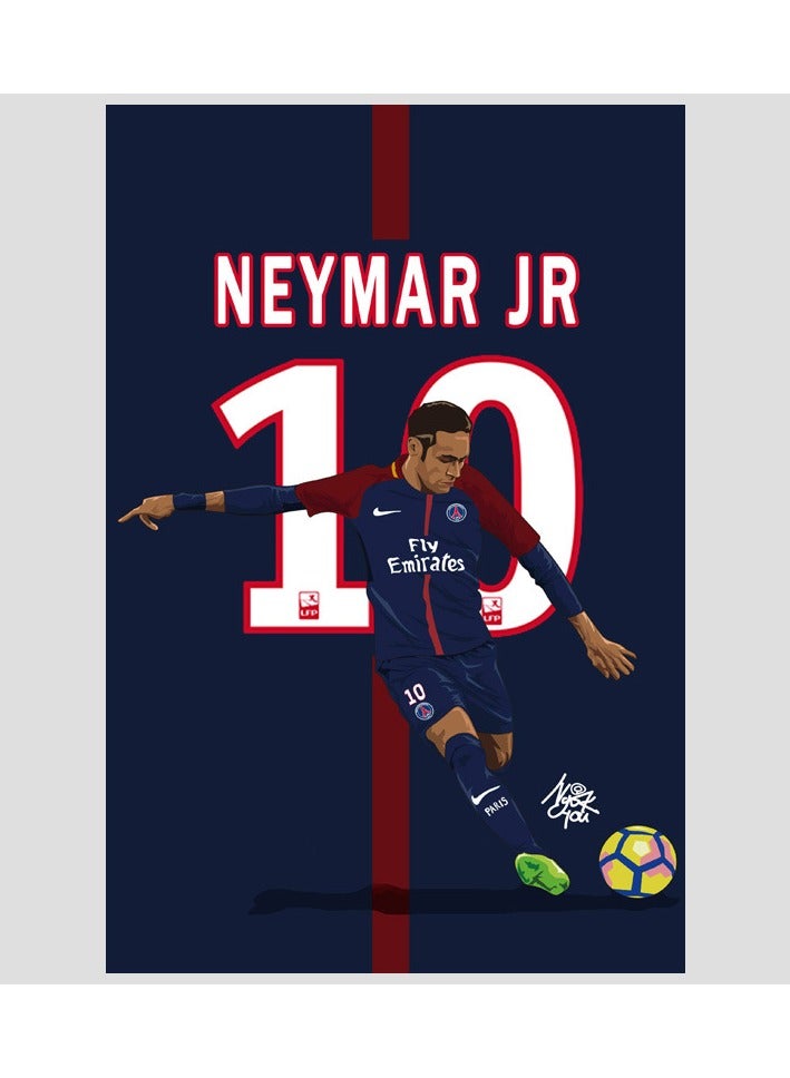 كوينج لوحة ديكورية لنجم كرة القدم نيمار بوستر ذاتي اللصق