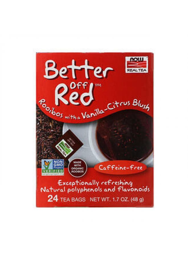 NOW Foods, Real Tea, Better Off Red, Caffeine-Free, 24 Tea Bags, 1.7 oz (48 g) - Image 3