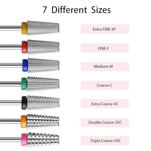 ERUIKA Nail Carbide 5 in 1 Nail Drill Bit,Two Way Use for Left and Right Handed, Drill Machine Accessory,Acrylic or Hard Gel Remover (XF) - Image 5