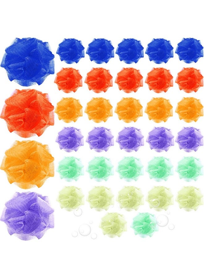 Raiten Small Bath Or Shower Sponge Assorted Colors Loofahs Exfoliating Mesh Loofah Sponge Mini Travel Shower Puff Colorful Bath Pouf Body Wash Multi Color Bath Scrubber For Kids Women Baby(36 Pack) - Image 1