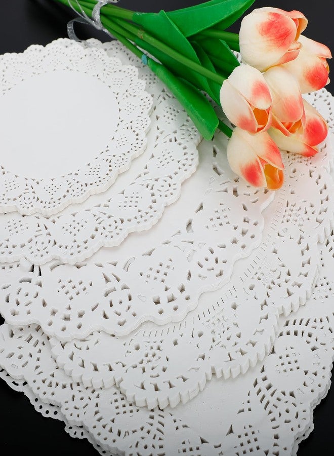 Dcoteh 250 Pack White Lace Paper Doilies, Round & Rectangle Disposable Doilies for Wedding, Birthday, Cakes, Desserts - Food Decoration Table Placemats, Party Tableware Crafts - Image 5