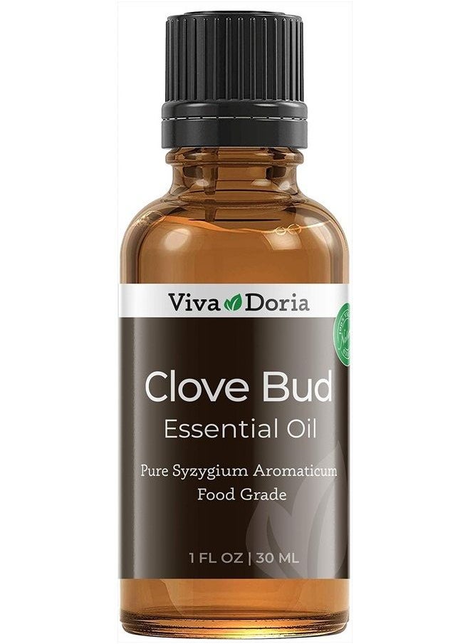 Viva Doria 100% Pure Clove Bud Essential Oil, Undiluted, Food Grade, 30 mL (1 Fluid Ounce) 