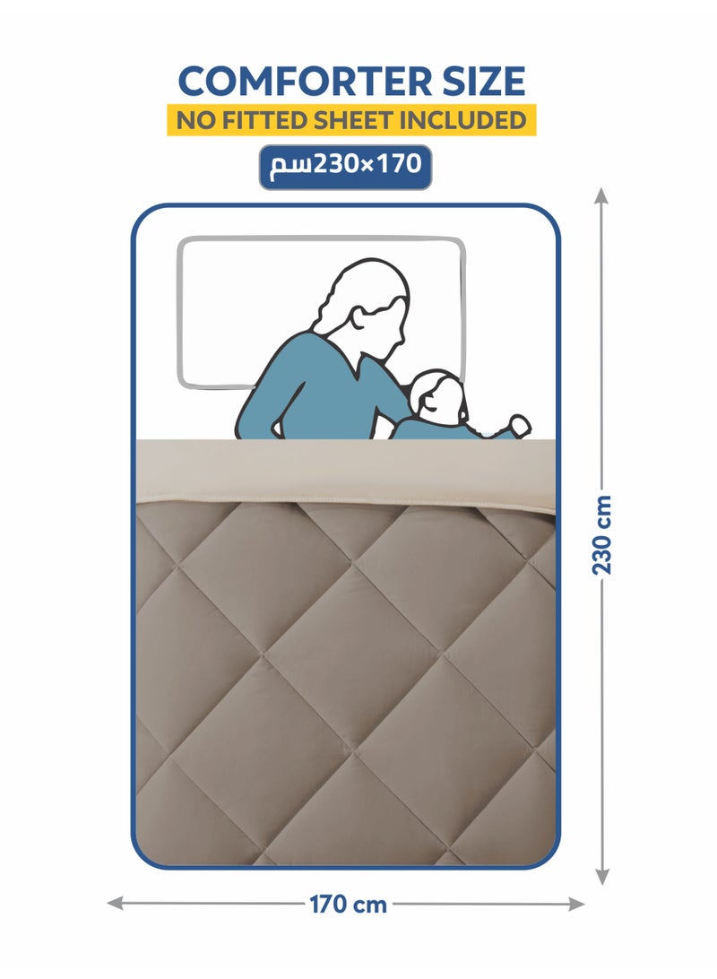 دوناتيلا طقم لحاف مطبوع قابل للاستخدام على الوجهين لجميع الفصول من دوناتيلا، اغطية سرير مقاس مفرد بتصميم مطبوع لسرير مزدوج بحشوة فائقة النعومة، 2 قطع (طقم لحاف سرير فندقي) - Image 2