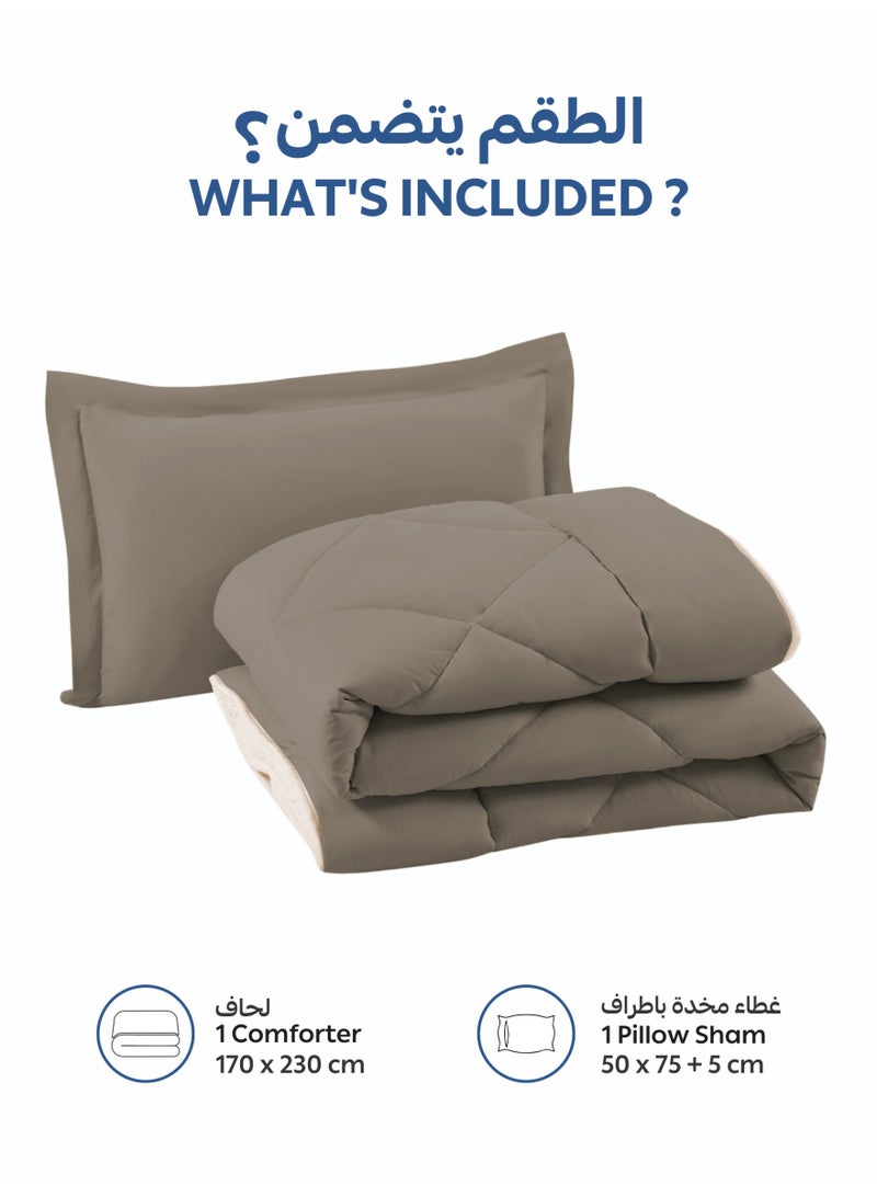 دوناتيلا طقم لحاف مطبوع قابل للاستخدام على الوجهين لجميع الفصول من دوناتيلا، اغطية سرير مقاس مفرد بتصميم مطبوع لسرير مزدوج بحشوة فائقة النعومة، 2 قطع (طقم لحاف سرير فندقي) - Image 4