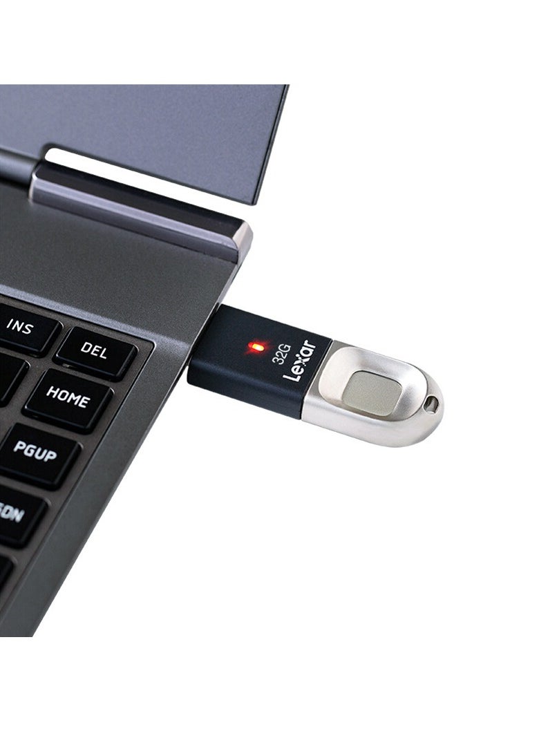 Lexar F35 USB Flash Drive, 128GB Lexar Metal Fingerprint Encrypted USB Flash Drive, Ultra-fast Recognition Durable Material U Drive, (128GB)  - Image 2