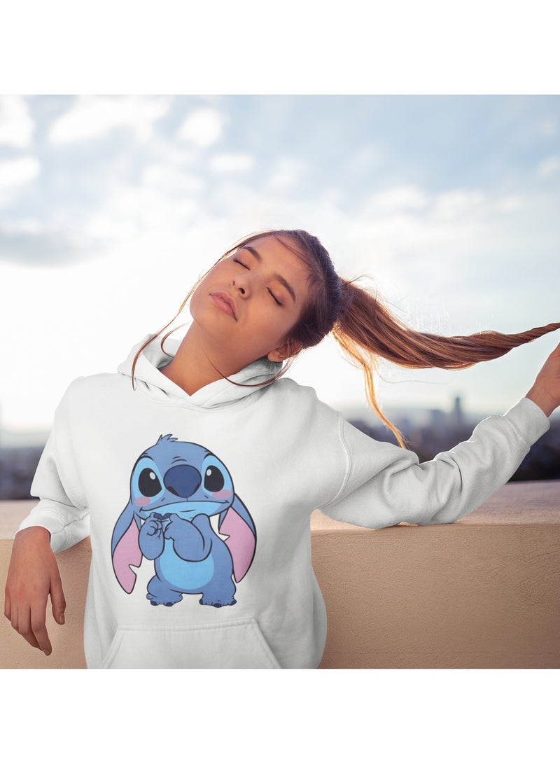 ZOOM Cute Little Stitch White Hoodie 