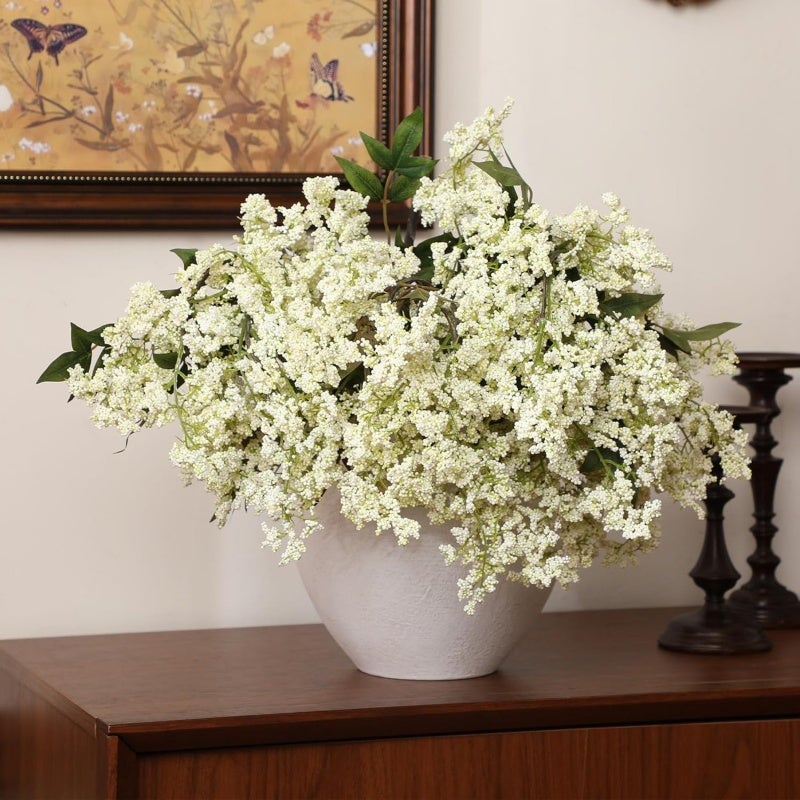 3-branch 35-inch simulated fruit branch, simulated sedum branch, wedding festival farmhouse fireplace harvest theme DIY home decoration flower material, white - Image 1