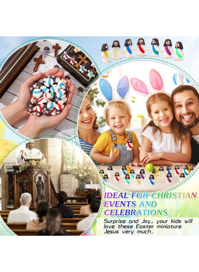 بيميمو 100 قطعة من ألعاب يسوع بتصميم أصلي، تمثال صغير مطاطي ليسوع لإخفاء والبحث عن هدايا الحفلات الدينية، هدايا مدرسة الأحد، هدايا المعمودية لعيد الفصح (متعدد الألوان) - Image 4