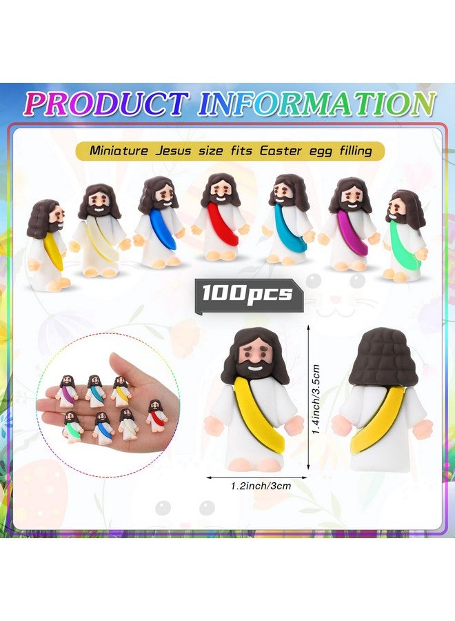 بيميمو 100 قطعة من ألعاب يسوع بتصميم أصلي، تمثال صغير مطاطي ليسوع لإخفاء والبحث عن هدايا الحفلات الدينية، هدايا مدرسة الأحد، هدايا المعمودية لعيد الفصح (متعدد الألوان) - Image 2