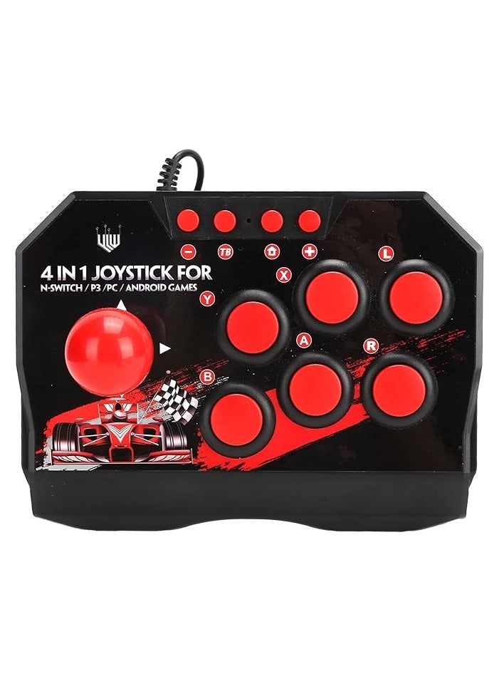 بروماس آلة عصا التحكم للتبديل / الكمبيوتر الشخصي / PS3، عصا القتال مع منفذ USB عصا التحكم السلكية لألعاب الأركيد، عصا تحكم معدنية كروية و6 أزرار تحكم دائرية - Image 1