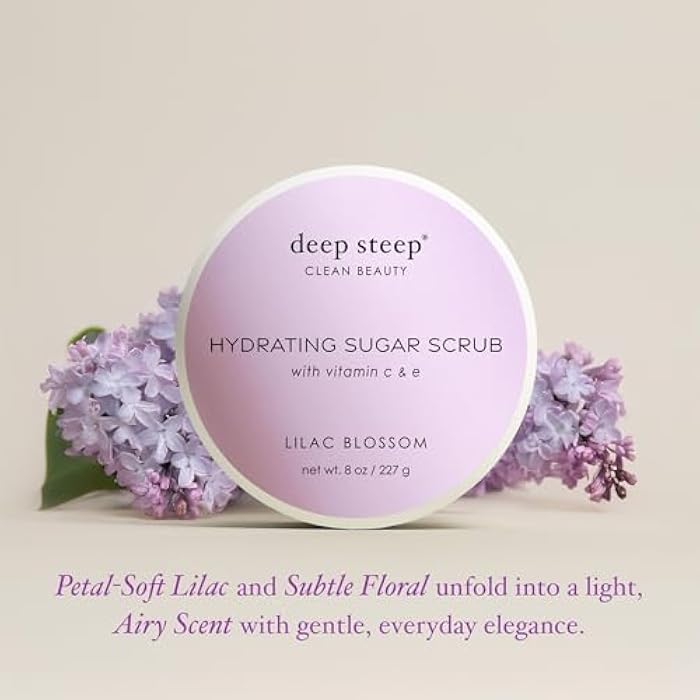 Deep Steep Sugar Scrub, Lilac Blossom, 8 oz – Exfoliating Body Scrub with Organic Coconut Oil, Shea Butter & Argan Oil – Vegan, Clean Beauty, Smooth, Soft & Nourished Skin - Image 2