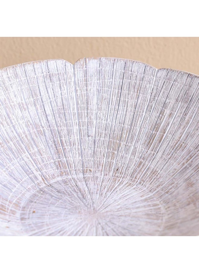 DANUBE HOME Danube Home Ava Polyresin 2-Tone Texture Platter - 31X31X8.5 Cm Elegant White Decorative Bowl & Tray For Home Perfect For Serving & Centerpiece Display Decorative Home Accessories  - Image 2