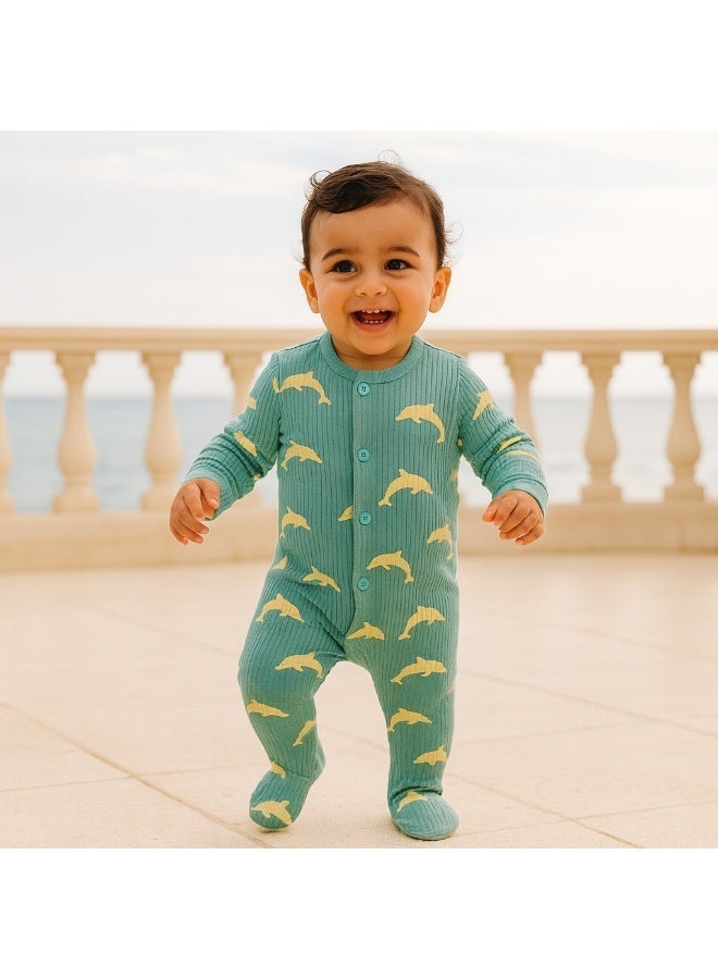 Oceakids Ribbed Bamboo Sleepsuit - Image 2