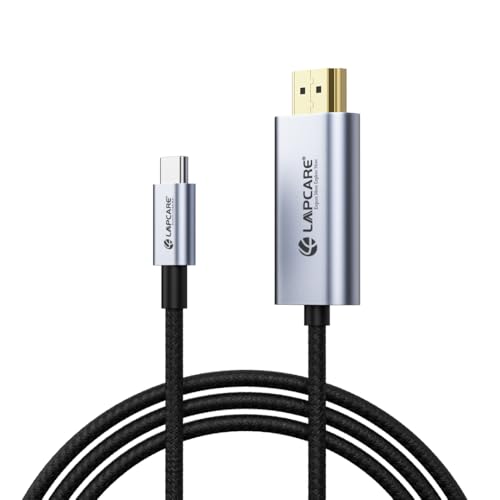 Lapcare Type C to 2.0 HDMI Cable, 4Kx2K@30Hz UHD Resolution, 1.5 Mtr, 5GBPS Transmission Speed, High-Speed, Male to Male, Compatible with TV, Laptop, Type-C Smartphone, Projector, etc - Image 1