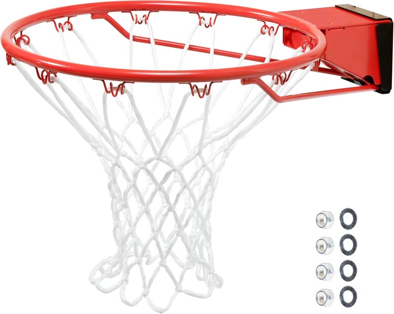 SILVERBACK Standard Breakaway Rim with Nylon Net Compatible with and Goaliath Portable Basketball Hoops - Image 1