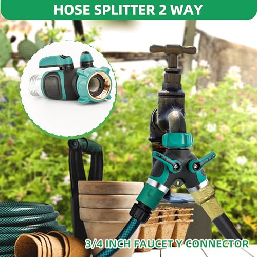 LUCDNC Garden Hose Splitter 2 Way 3/4 Inch Faucet Y Connector With Shut Off Valve,Garden Supplies Water Hose Splitter Adapter For Indoor Outdoor Faucets - Image 4