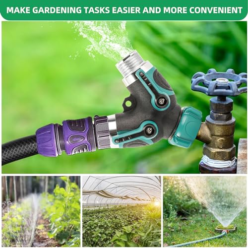 LUCDNC Garden Hose Splitter 2 Way 3/4 Inch Faucet Y Connector With Shut Off Valve,Garden Supplies Water Hose Splitter Adapter For Indoor Outdoor Faucets - Image 5
