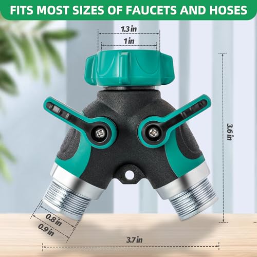 LUCDNC Garden Hose Splitter 2 Way 3/4 Inch Faucet Y Connector With Shut Off Valve,Garden Supplies Water Hose Splitter Adapter For Indoor Outdoor Faucets - Image 2