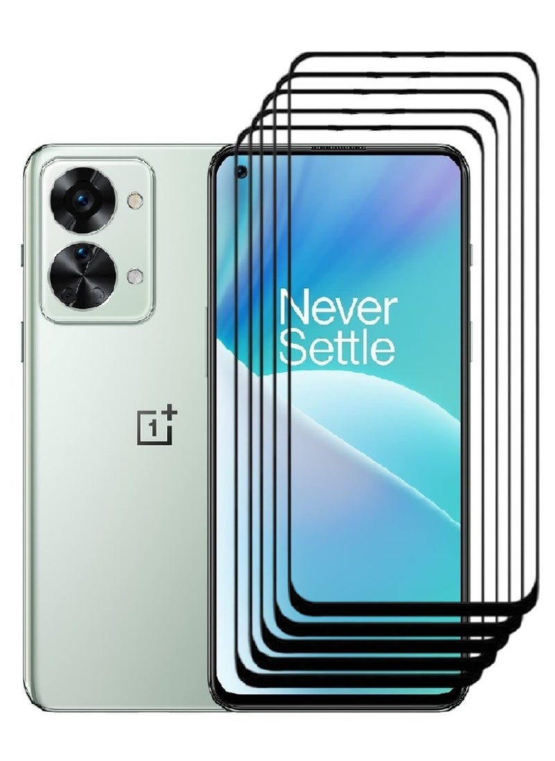 AINA 5 Pieces Tempered Glass Screen Protector 5D Designed For OnePlus Nord 2T Full Glue Edge to Edge Full Screen Coverage And Bubble Free - Image 1