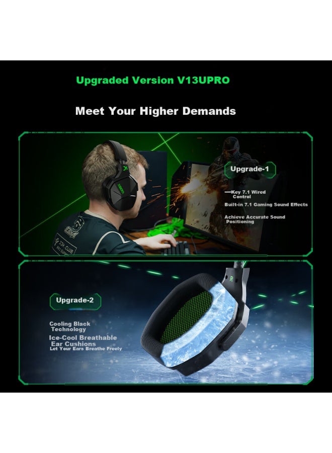 Xiberia V13upro Gaming Headset Over Ear Wired Usb 7.1 Surround Sound Pc Headphones With Microphone Chicken Dinner Headset Upgrade Version - Image 1