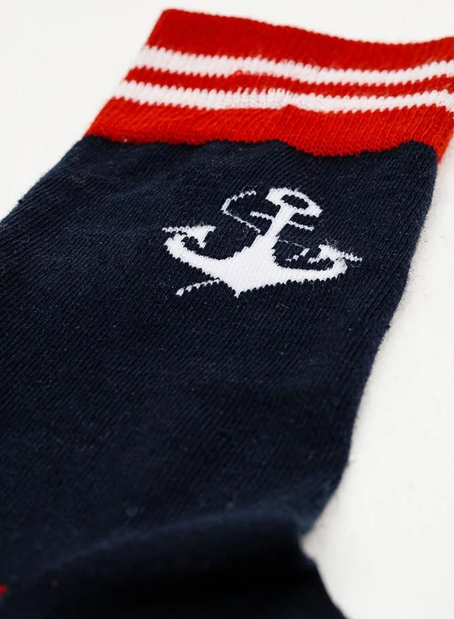 Biggdesign Pack of 3 - Anchor Pattern Socks