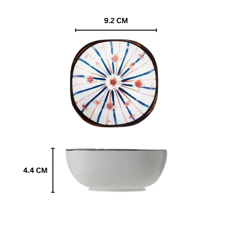 FS COOL FS COOL Sauce Bowl Set - Sauce Bowl, 4 Different Pattern Dipping Bowls, Colorful,Patterned Snack Bowl,Small Bowls for Soy Sauce, Ketchup, Condiments, Salad Dressing, Spices (Set of 4, Random Pattern)  - Image 2