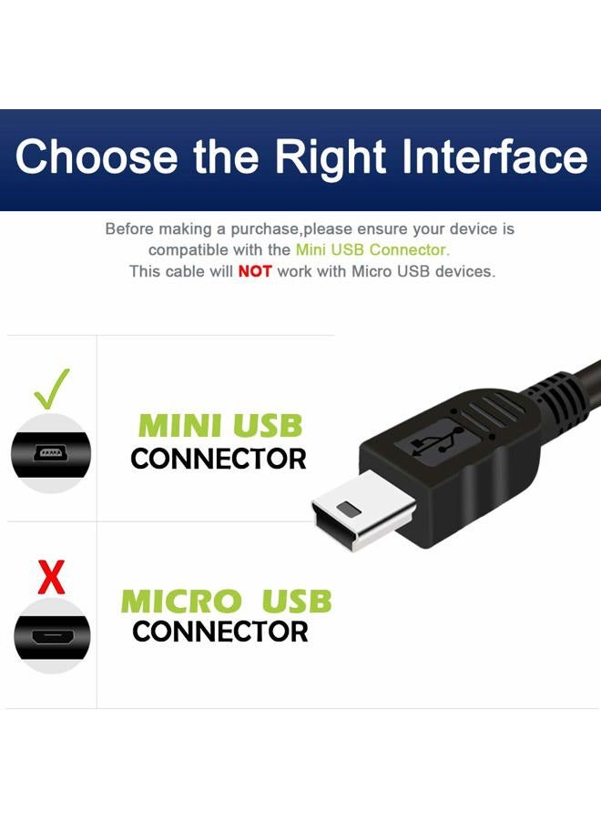 SCOVEE كابل USB للكاميرا، كابل نقل بيانات Mini USB لكاميرات Canon PowerShot/Rebel/EOS/DSLR/ELPH وكاميرات Sony/Nikon UC-E4 وكاميرات الفيديو IFC-400PCU بواجهة شحن بديلة وكابل كمبيوتر بطول 6 أقدام - Image 2