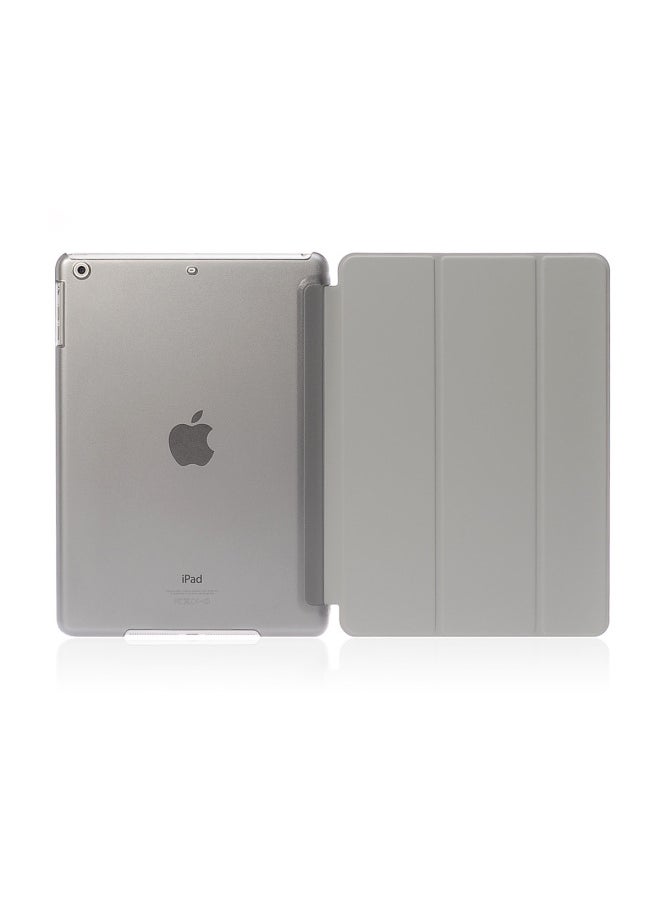 Suitable For IPad 10.2 Flat Protective Cover Pro11 Elastic Leather 10.5 Triple Fold Mini6 Bracket Hard Shell-Color:Grey-Applicable Model:mini 1/2/3  - Image 1