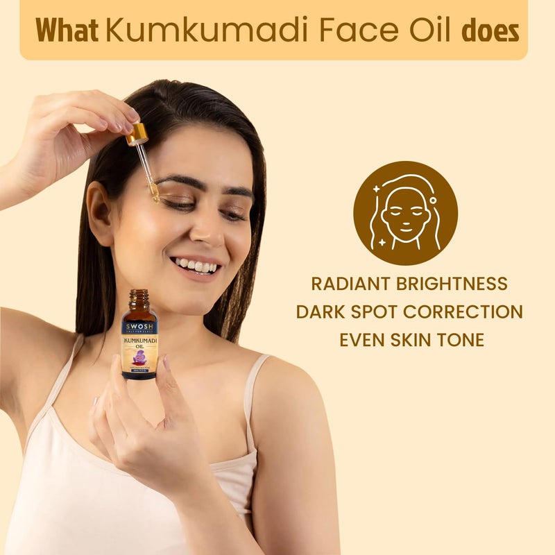 SWOSH Ayurveda Kumkumadi Tailam -Kumkumadi Face Oil With Saffron for Glowing Skin(10 ml) - 100% Vegan and Chemical Free | Helps Revive and Repair Dull and Damage Skin - Image 3