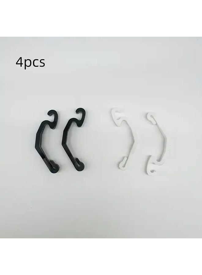 أبيض أسود 4 قطع موصلات تثبيت متينة من البلاستيك لقفص الفأر، إكسسوارات آمنة لأقفاص الطيور، أقفال سياج شبكي آمن للحيوانات الأليفة - Image 1