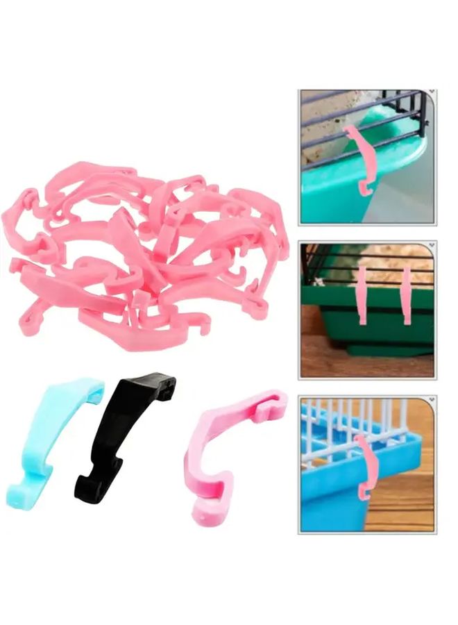 أبيض أسود 4 قطع موصلات تثبيت متينة من البلاستيك لقفص الفأر، إكسسوارات آمنة لأقفاص الطيور، أقفال سياج شبكي آمن للحيوانات الأليفة - Image 2