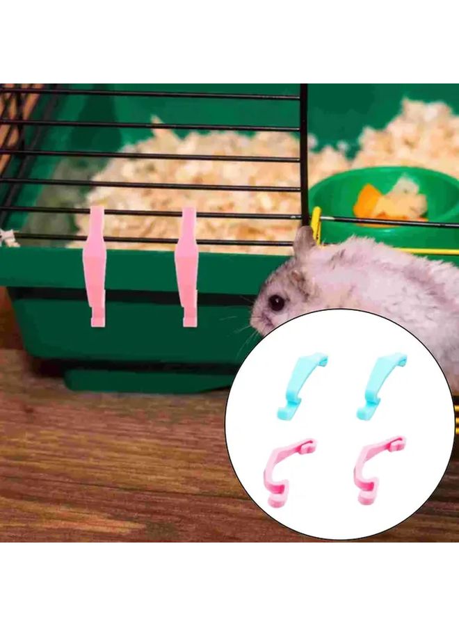 أبيض أسود 4 قطع موصلات تثبيت متينة من البلاستيك لقفص الفأر، إكسسوارات آمنة لأقفاص الطيور، أقفال سياج شبكي آمن للحيوانات الأليفة - Image 5