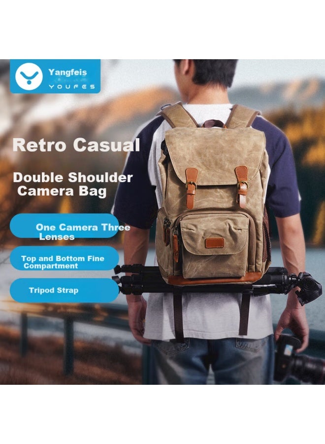 Youfes Dslr Camera Backpack, Double Shoulder Photography Bag With Upper And Lower Compartments, Scratch-resistant And Wear-resistant, Large Capacity Portable Travel Backpack, Suitable For Sony, Canon, Nikon, And Other Professional Cameras - Image 1