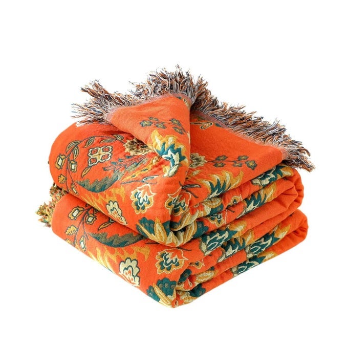BOHO THROW BLANKET FOR BED 100 COTTON ULTRA SOFT RUSTIC QUILT FLORAL PRINTED FARMHOUSE DECOR SUMMER BED BLANKETS6080 ALL SEASON RUSTIC LARGE THROW FOR SOFA COUCH CHAIR
