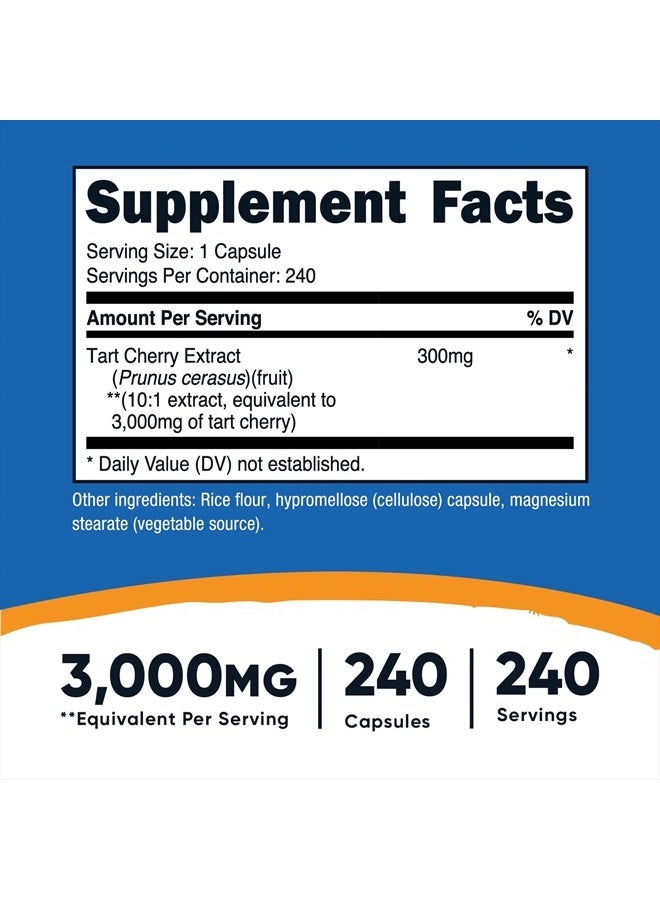 Nutricost Tart Cherry 3000mg, 240 Capsules - Image 2