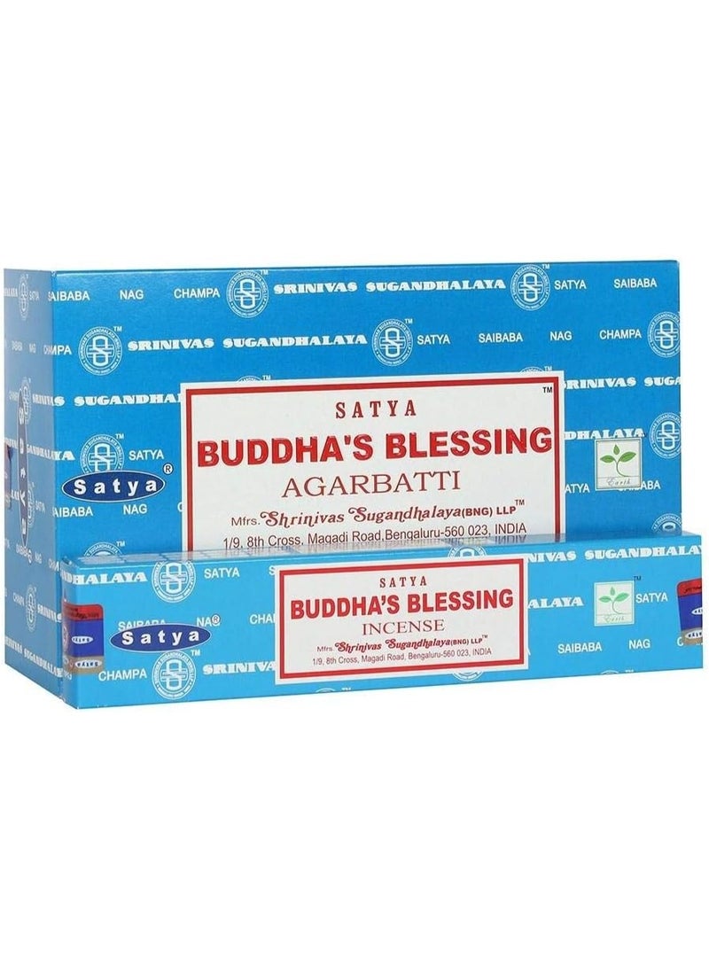 Satya Buddha’s Blessing Incense Sticks – Natural Ayurvedic Agarbatti with Long Lasting Fragrance for Meditation, Yoga, Relaxation & Home Aromatherapy