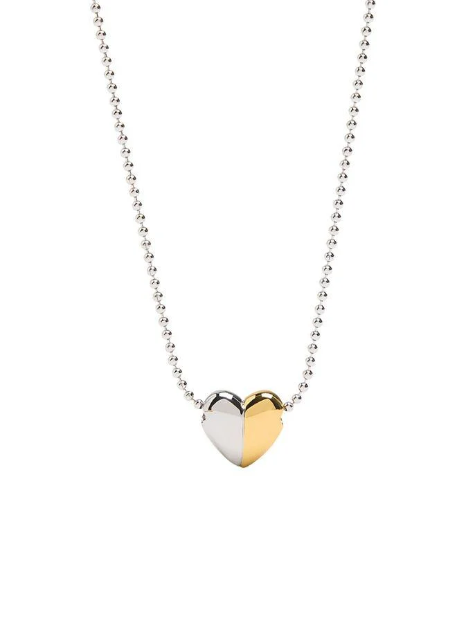 Parfois Necklace With Bicolor Heart Pendant