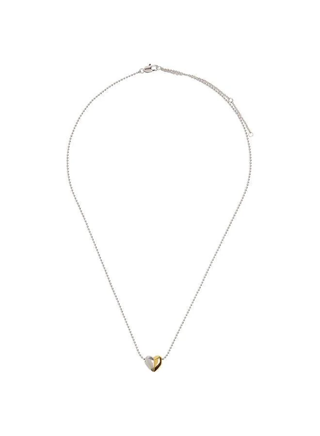 Parfois Necklace With Bicolor Heart Pendant