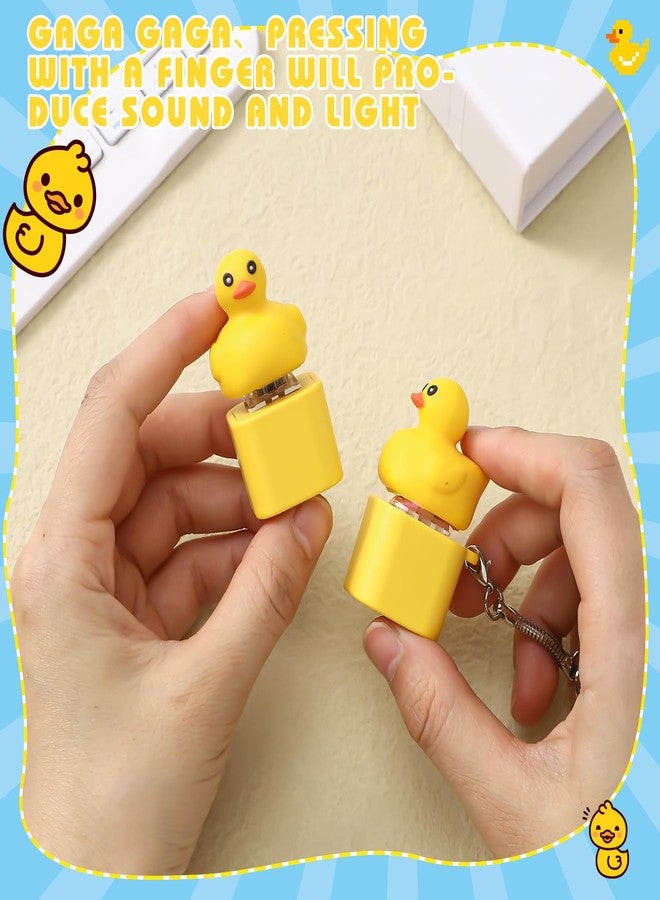 سلسلة مفاتيح على شكل بطة تصدر صوتاً، قابلة لإعادة الشحن، من سيمجوينج، أغطية مفاتيح لوحة مفاتيح على شكل بطة تصدر صوتاً، سلسلة مفاتيح ممتعة وسهلة الحمل لتخفيف التوتر والقلق، مزودة بأضواء ملونة، هدية مثالية لحشو سلة عيد الفصح - Image 4