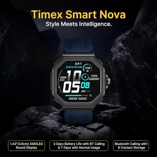 TIMEX Smart Nova 1.43"(3.6cm) AMOLED Display with Functional Crown and BT Calling Smartwatch for Unisex - TWTXW1001T - Image 2