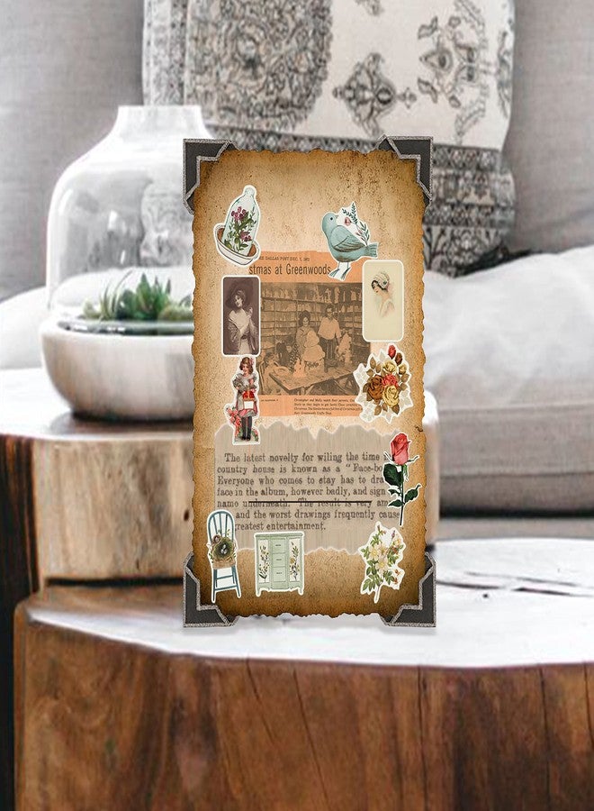 rousrie Vinyl Self-Adhesive Stickers for Journal (Pack of 60), Vintage Theme Non Duplicate Sticker for Scrapbook, Journalling, Aesthetic Journaling Kit for Art and Craft Decor - Image 4
