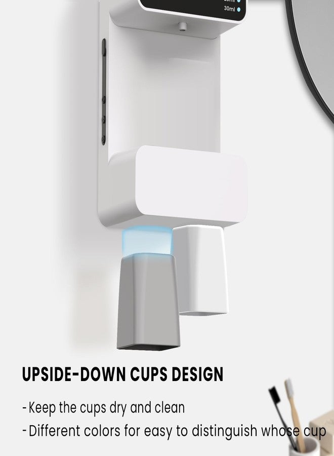 UMICKOO Automatic Touchless Mouthwash Dispenser, Wall Mounted Bathroom Mouthwash Dispenser with Magnetic Cup, 3 Adjustable Dispensing Levels, 700mL for Kids and Adults - Image 4