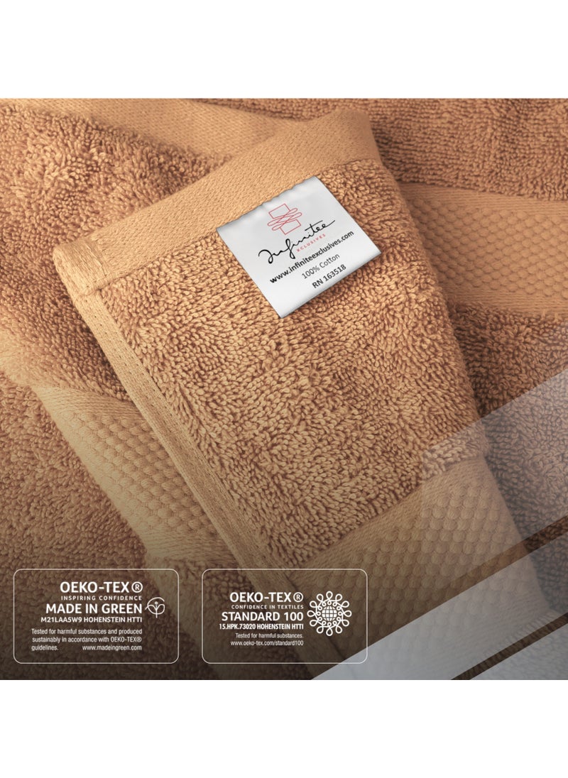 Infinitee Xclusives - Premium Bath Towels Set Pack of 4-100% Ring Spun Cotton Towels - Beige Bath Towels 68cm x 137cm - Soft Feel, Quick Dry, Highly Absorbent Durable Towels, Perfect for Daily Use by Infinitee Xclusives - Image 1