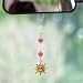 YTYAB Sun Hanging Car CharmGold Rear View Mirror AccessoriesBoho Crystals Decor - Image 2
