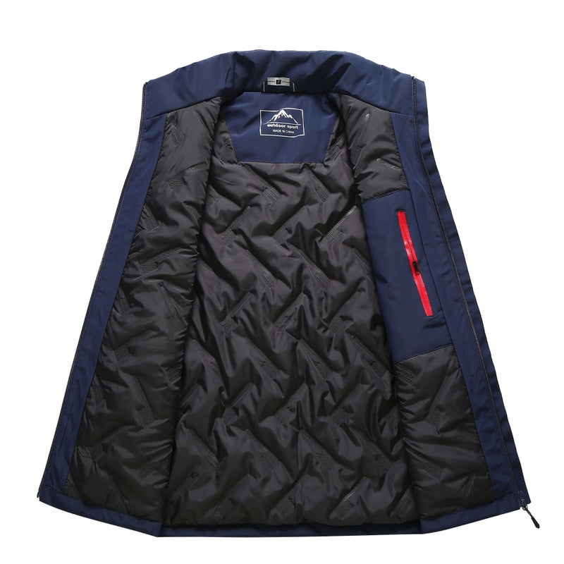 Down Cotton Vest Logo Workwear Stand-Up Collar Vest For Men And Women Outdoor Activities Warm Vest Versatile Thickened - Image 5
