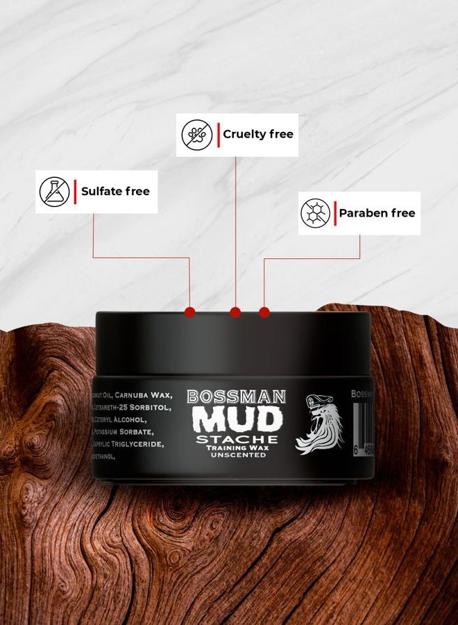 bossman شمع شارب غير معطر من MUDstache للرجال (1 أونصة) - عبوة 3 - ثبات قوي لمدة 24 ساعة، غير لزج وسهل التطبيق لترويض وتصفيف الشارب - Image 4