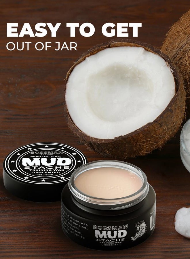 bossman شمع شارب غير معطر من MUDstache للرجال (1 أونصة) - عبوة 3 - ثبات قوي لمدة 24 ساعة، غير لزج وسهل التطبيق لترويض وتصفيف الشارب - Image 5
