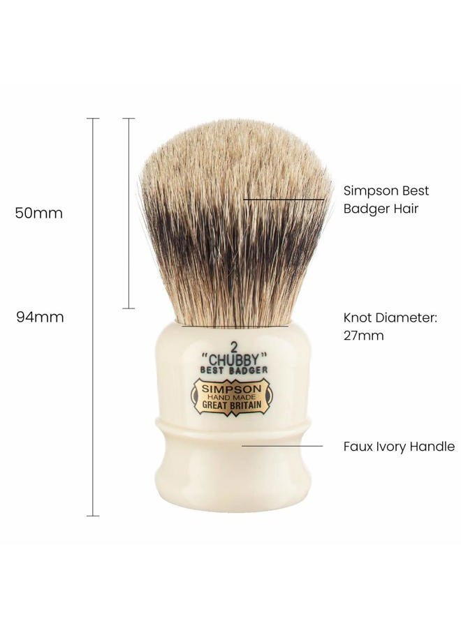 Simpson Shaving Brushes Simpsons Best Badger Shaving Brush (Chubby CH2 Best) - Image 3